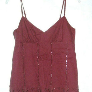 American Eagle  Bufgundy Top Size 6